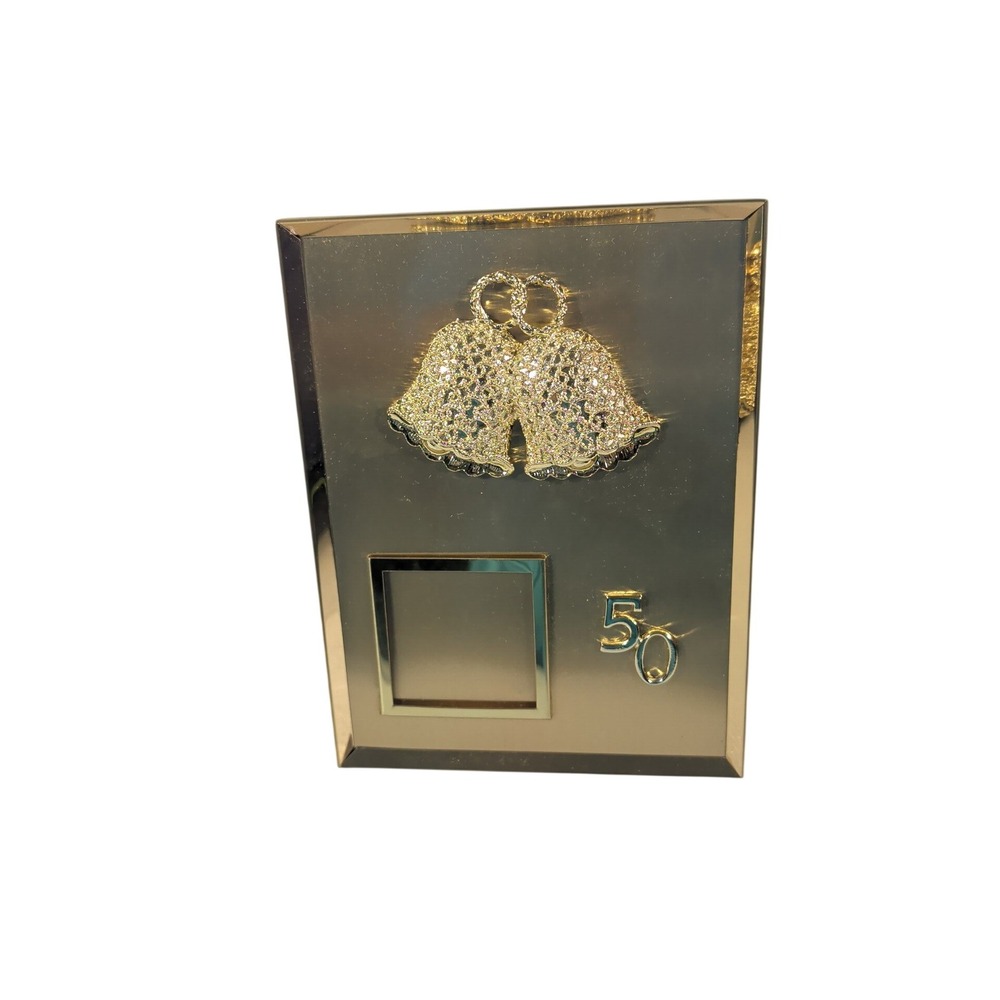 Music Box Gold 50th Anniversary Bells Mirror Metal Musical